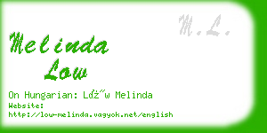melinda low business card